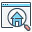 Icon website, Find Home, magnifier, magnifying, find house